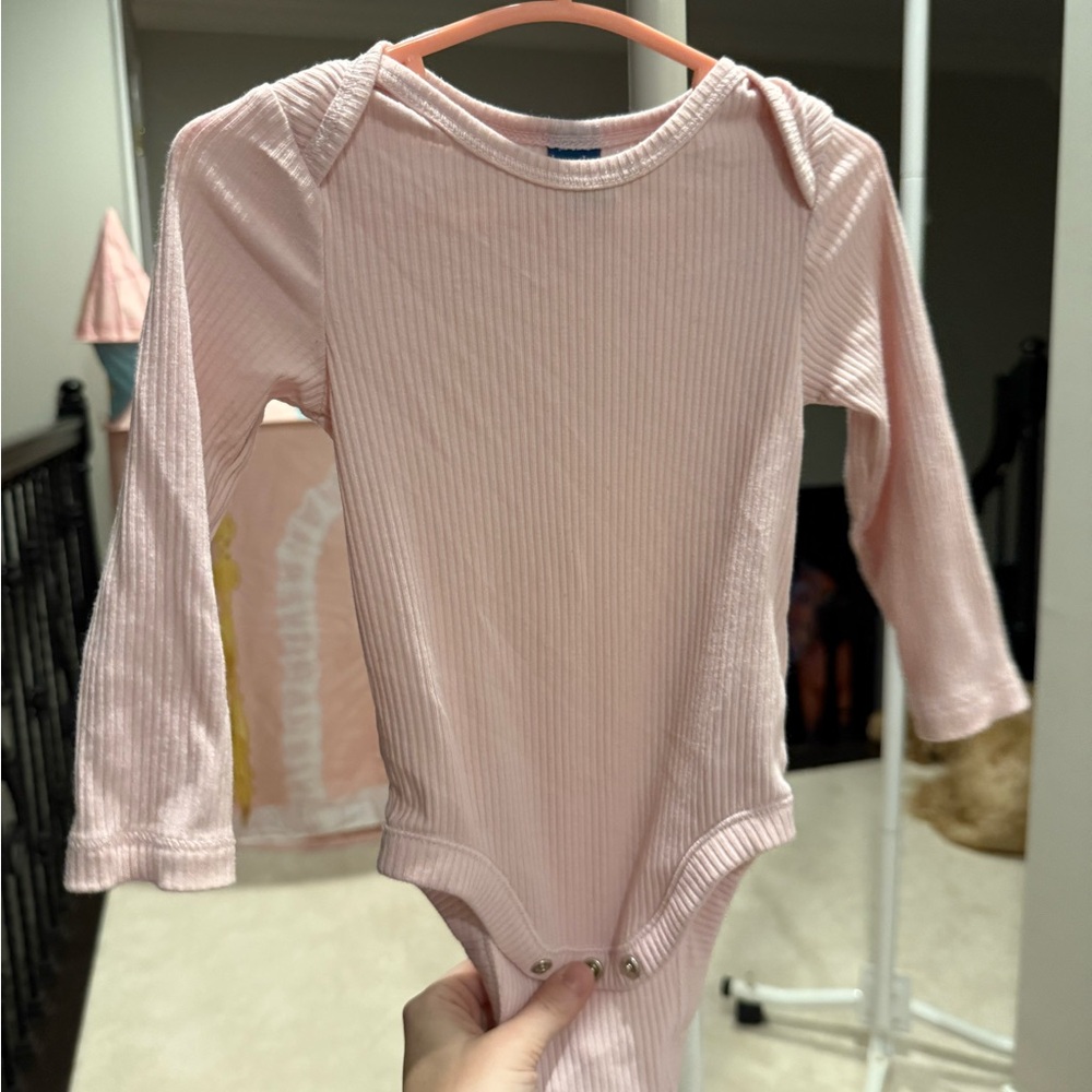 Old Navy Light Pink Ribbed Baby Bodysuit